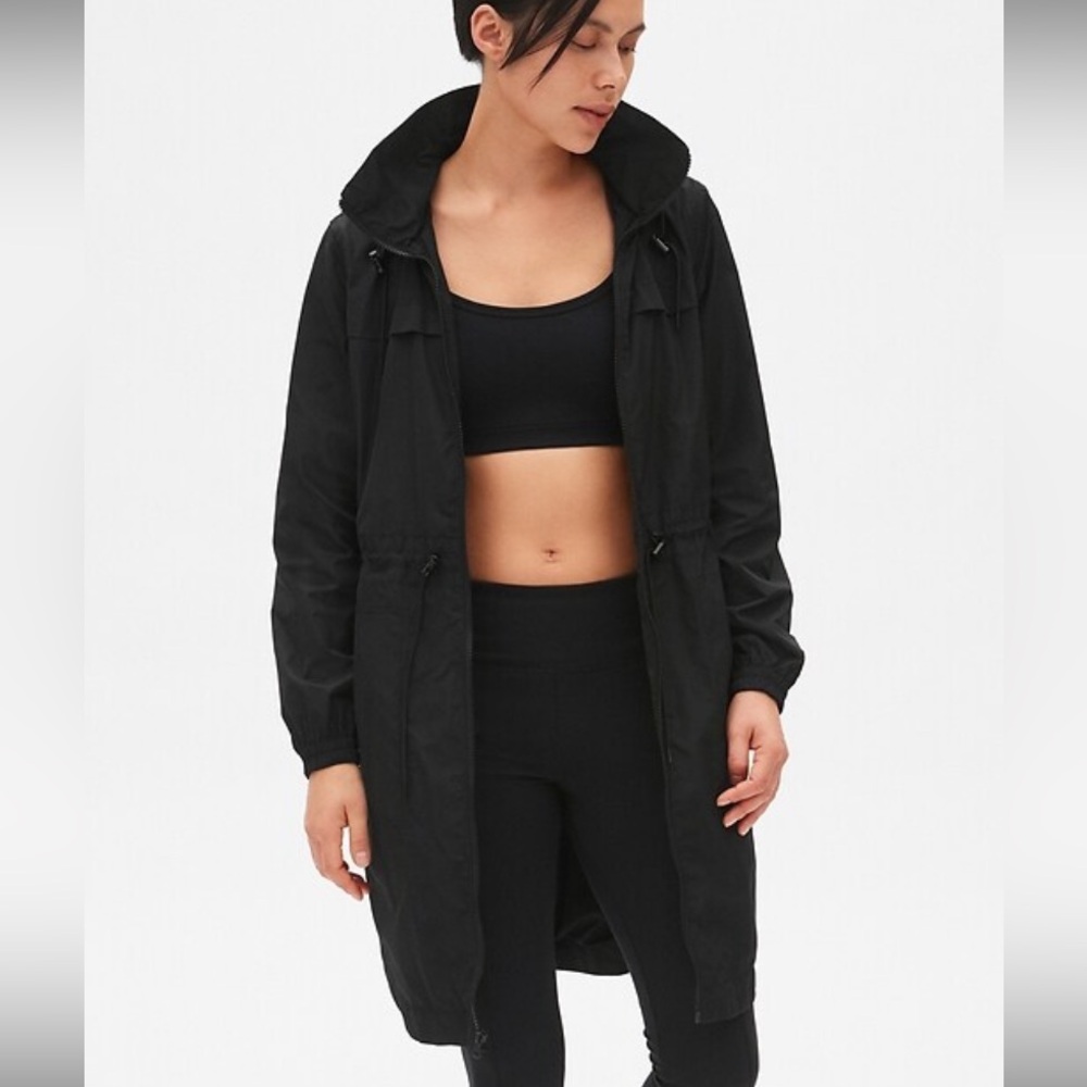 Gap packable mid length Black Hooded Parka